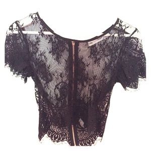 Toby Heart Ginger black lace top